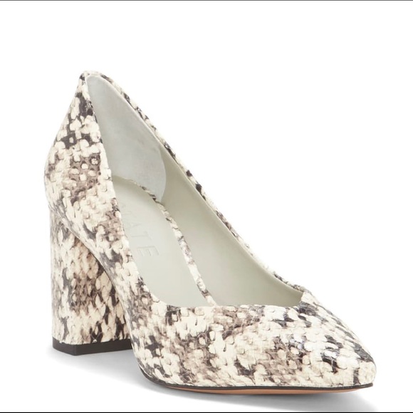 1. State Shoes - 1.State Staffy Block Heel Pumps in Snakeskin Print